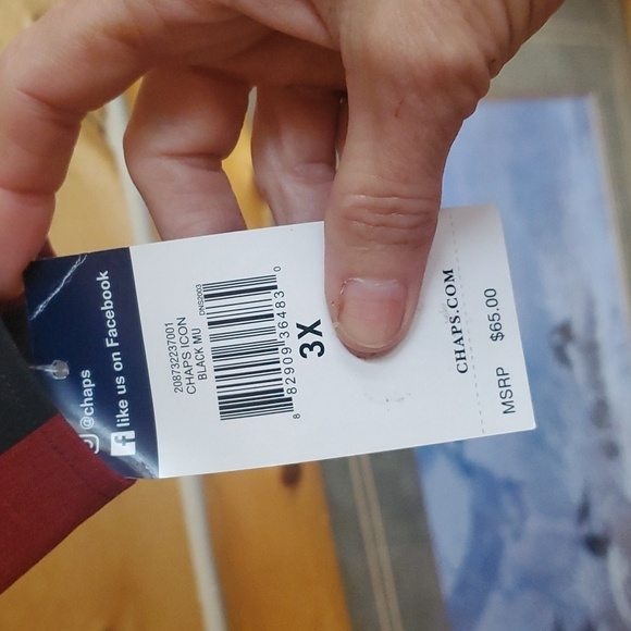 Chaps Icon Black Red Plaid Long Sleeve Casual Button‎ Down Sz. 3X Shirt Tunic - Picture 9 of 12